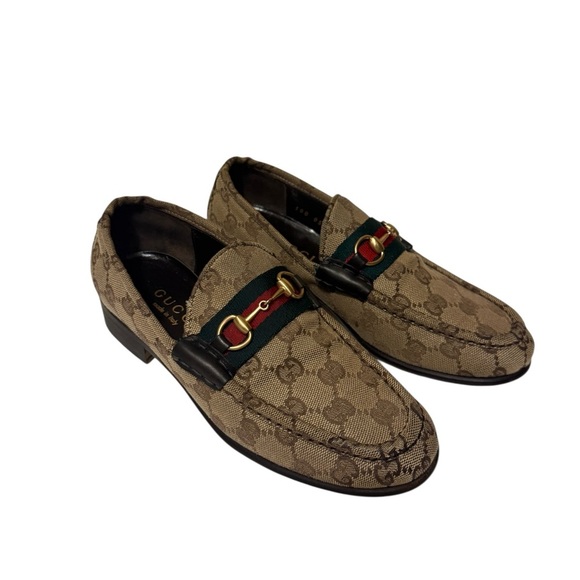 GUCCI Sherry Line GG Bit Loafers
EU 6.5 Leather Beige Flat Women's Logo - Picture 1 of 16